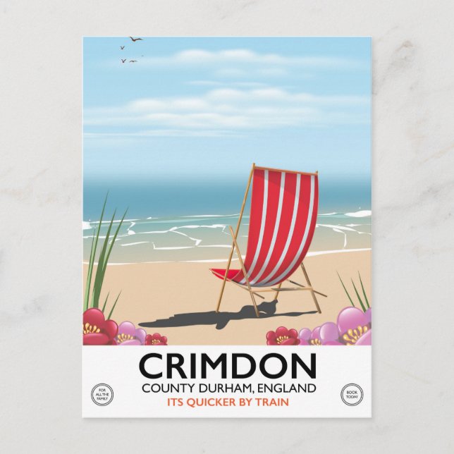 Crimdon, County Durham, England. Vykort (Framsida)