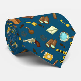 Crime Novel Detektiv Icons Mönster Slips