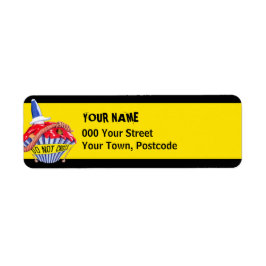 Crime Scene Cuptårta gult Returadress Etikett