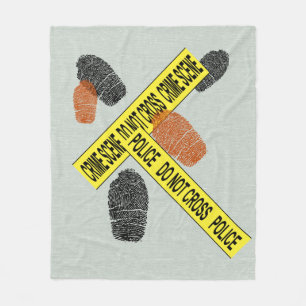 Crime Scene Fingerprint Fleece Blanket