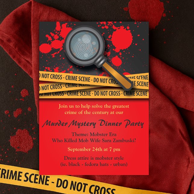 Crime Scene Murder Mystoppmiddag Party Inbjudningar (Crime Scene Murder Mystery Dinner Party Invitation
)