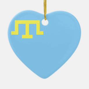 Crimean Tatar Flagga Julgransprydnad Keramik