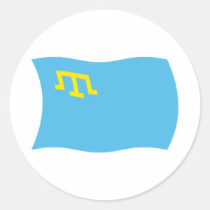 Crimean Tatars Flagga Sticker Runt Klistermärke