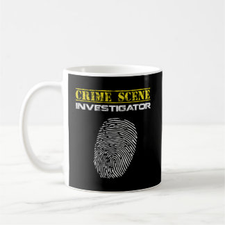 Crimescene Investigator Fingerprint Police Kaffemugg