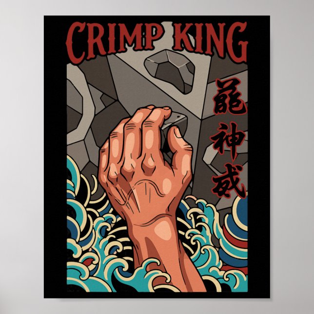 Crimp King Klättersten Bouldering Äventyr  Poster (Framsidan)