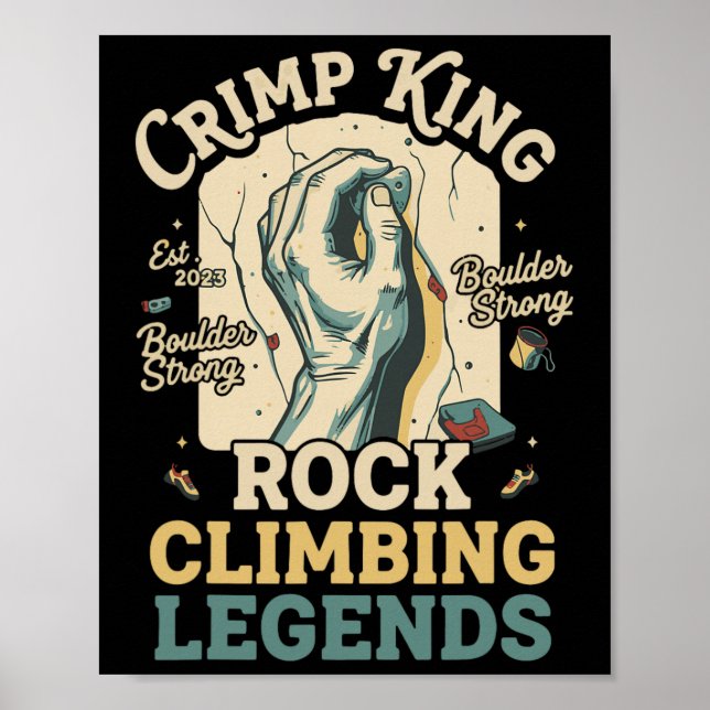 Crimp King Rock Climbing Legends Boulder  Poster (Framsidan)