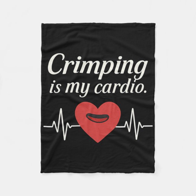 Crimping Is My Cardio Slim Italic Climbing Apparel Fleecefilt (Framsidan)