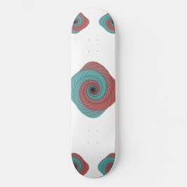 Crimson and Teal Vortex Mini Skateboard Bräda 18,5 Cm