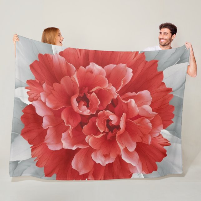 Crimson Azalea Fleece Blanket (På plats)