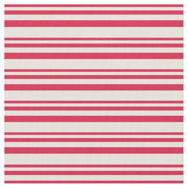 Crimson & Beige Stripe/LUND Mönster Tyg (Närbild)