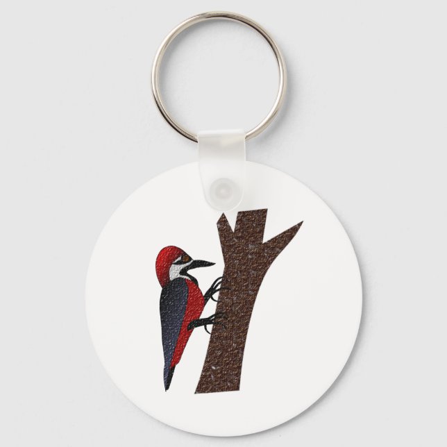 Crimson Belllied Woodpecker Nyckelring (Framsida)