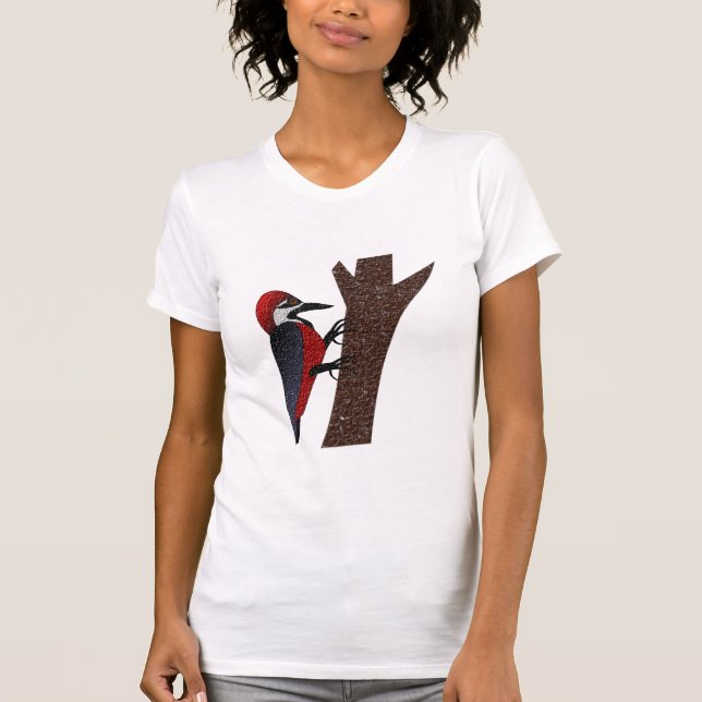 Crimson Belllied Woodpecker T Shirt (Framsida)