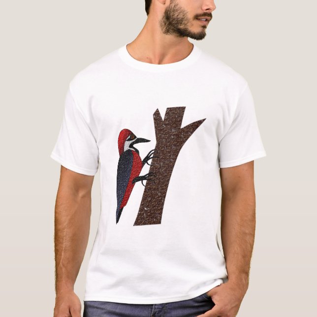 Crimson Belllied Woodpecker T Shirt (Framsida)