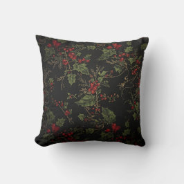 Crimson Berries Holiday Throw Pillow. Kudde