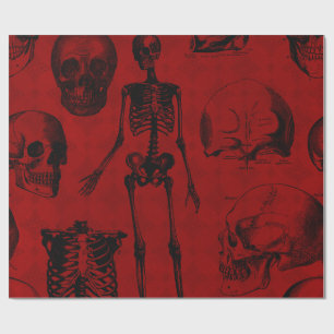 Crimson & Black Skeletons Anatomy Presentpapper