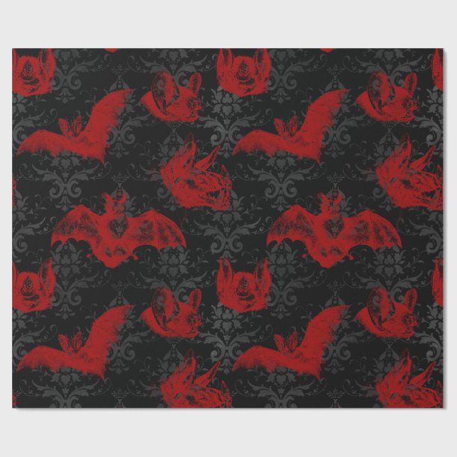 Crimson & Black Vampyre Fladdermus Presentpapper (Platt)