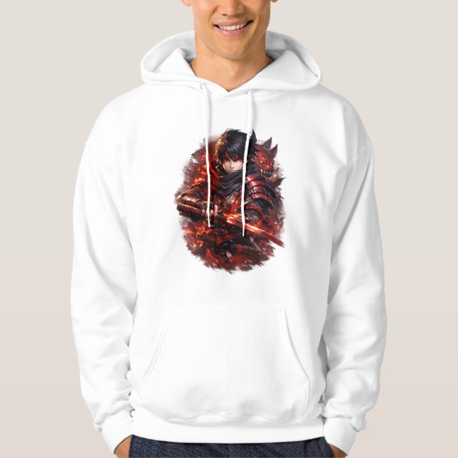 Crimson Blade Samurai Hoodie (Framsida)