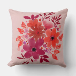 Crimson Bloom Bouquet Pillow Kudde