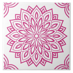 Crimson Bloom Ceramic Tile Kakelplatta