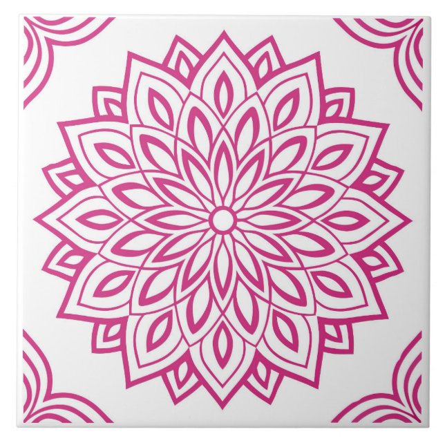 Crimson Bloom Ceramic Tile Kakelplatta (Framsidan)