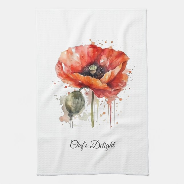 Crimson Bloom, custom Kökshandduk (Vertikal)