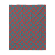 Crimson Blue Circle Geometric Art-Nouveau Mönster