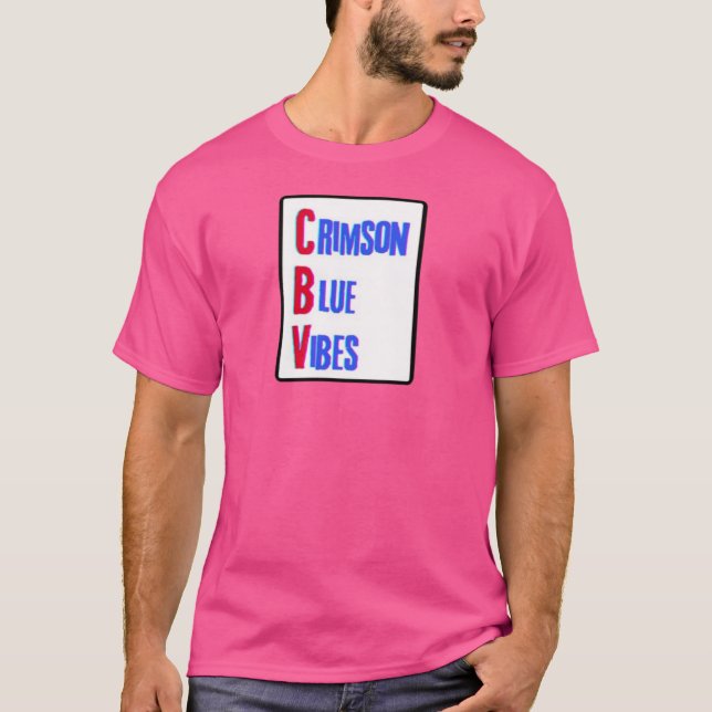 Crimson Blue Vibes T Shirt (Framsida)