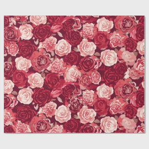 Crimson & Blush Sömlös Rosmönster Presentpapper