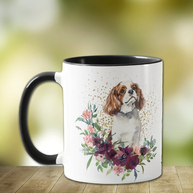 Crimson Bouquet Cavalier Kung Charles Spain Mugg (Skapare uppladdad)