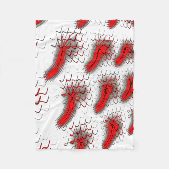 Crimson Brushwave Fleece Blanket (Framsidan)