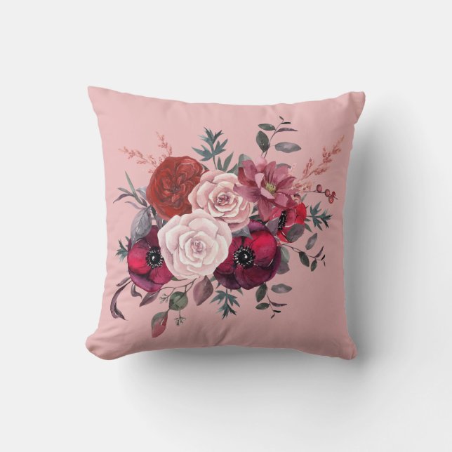 Crimson Bukett med rosor Pillow Kudde (Framsida)