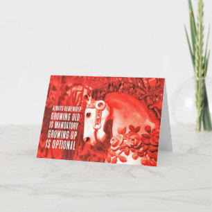CRIMSON CAROUSEL Greeting Card Tack Kort