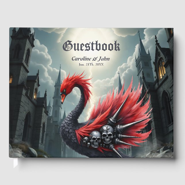 Crimson Cathedral Swan.  Gästböcker (Framsida)