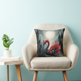 Crimson Cathedral Swan. Kudde