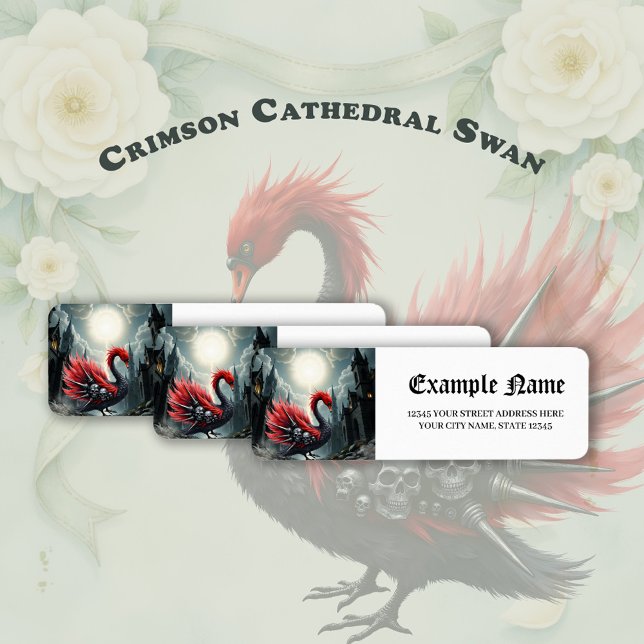 Crimson Cathedral Swan. Returadress Etikett (Skapare uppladdad)