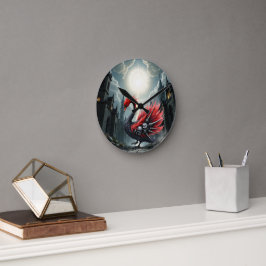 Crimson Cathedral Swan. Rund Klocka