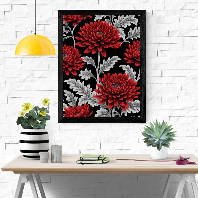 Crimson Chrysanthemums Poster (Skapare uppladdad)