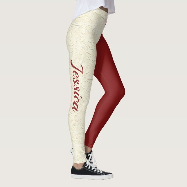 Crimson Cream School FÄRG Cheerledare Leggings (Höger)