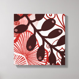 Crimson Currents – Modern Abstract Botanical Art Canvastryck