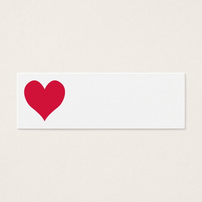 Crimson Cute Heart Litet Visitkort (Framsidan)