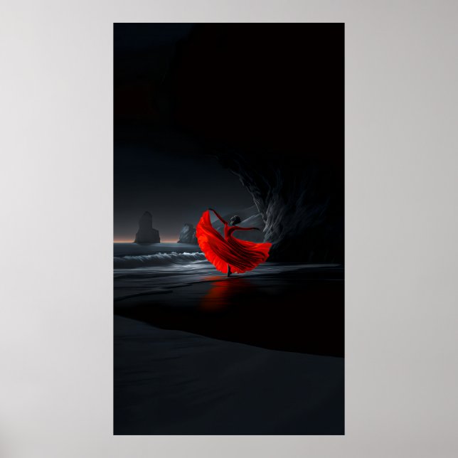 Crimson Dance: Ensamhet på den mörka stranden Poster (Framsidan)