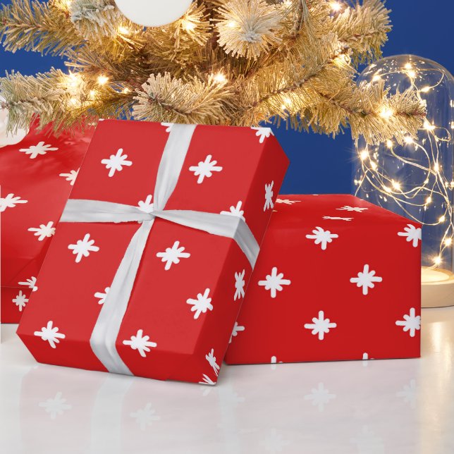 Crimson Elegance: Sömlöst Blommönster Presentpapper (Helgdagar)