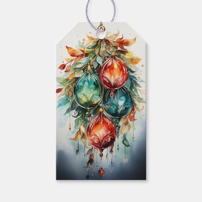 Crimson & Emerald Harmony: Fusion Red & Grönt Presentetikett (Framsidan)