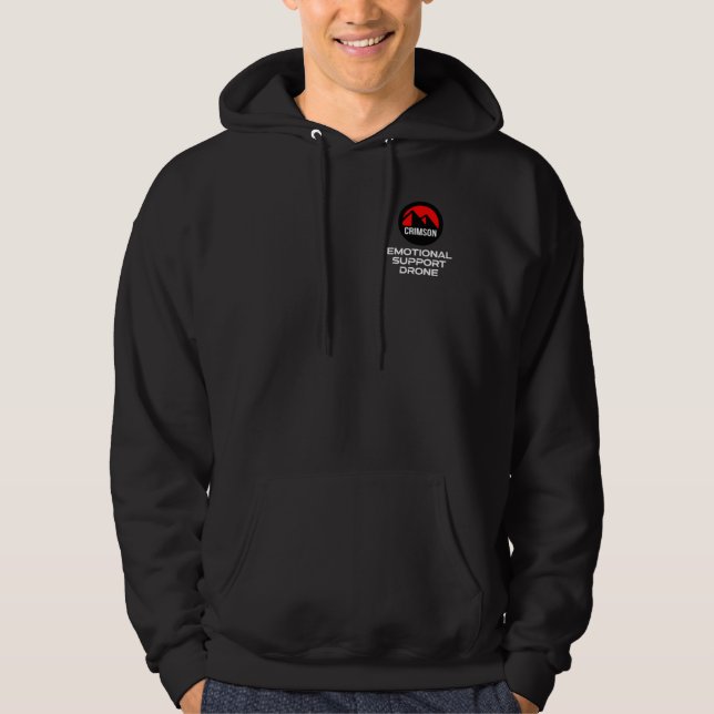 Crimson Emotional Support Drone Hoodie (Framsida)