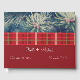 Crimson & Evergreen jul Bröllop Gästböcker