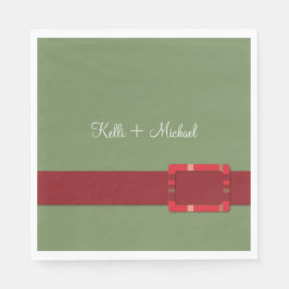 Crimson & Evergreen jul Bröllop Pappersservett