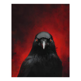 Crimson-Eyed Raven Portrait Fototryck