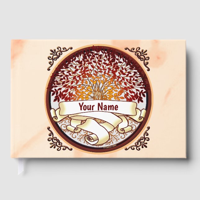 Crimson Family Träd Surname Gästböcker (Framsida)