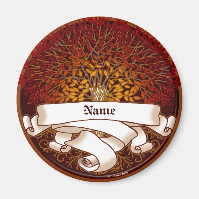Crimson Family Träd Surname Magnet (Framsidan)