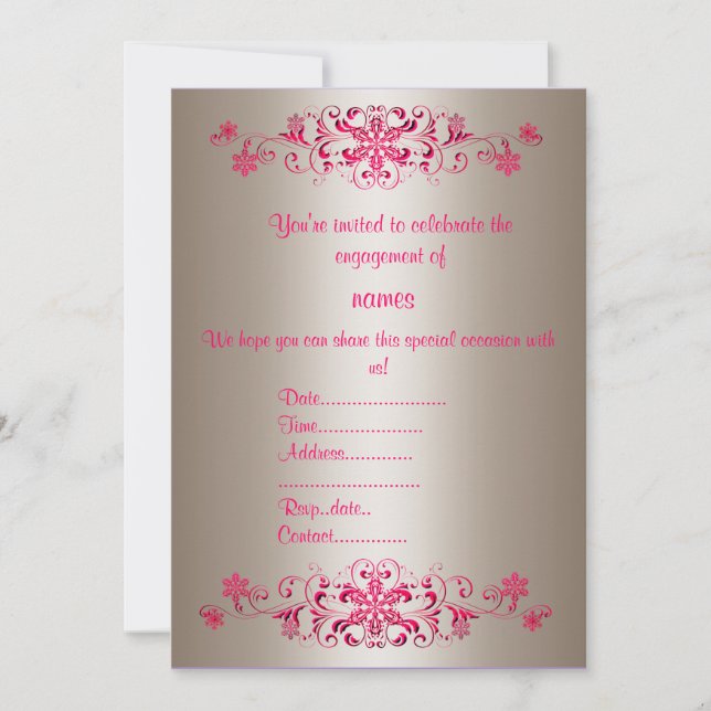 CRIMSON FLOURISH INVITATIONS BY IDODESIGNS INBJUDNINGAR (Framsida)